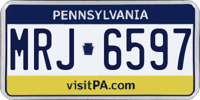 PA license plate MRJ6597