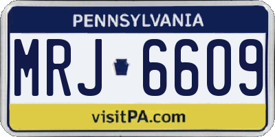 PA license plate MRJ6609