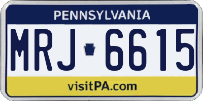 PA license plate MRJ6615