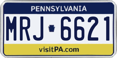 PA license plate MRJ6621