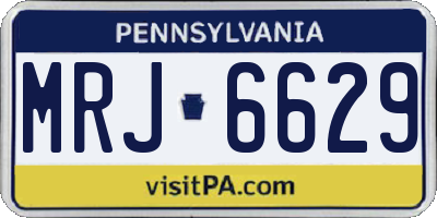 PA license plate MRJ6629