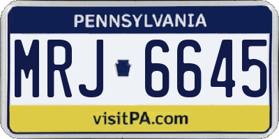 PA license plate MRJ6645