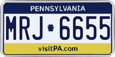 PA license plate MRJ6655