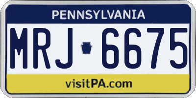PA license plate MRJ6675