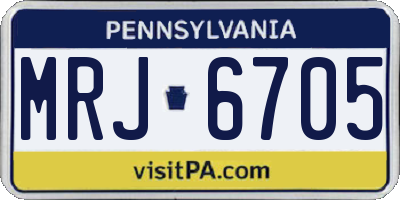 PA license plate MRJ6705