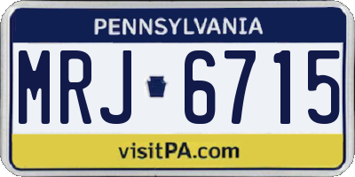 PA license plate MRJ6715