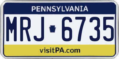 PA license plate MRJ6735