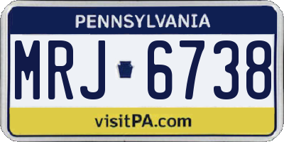 PA license plate MRJ6738