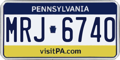 PA license plate MRJ6740