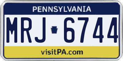 PA license plate MRJ6744