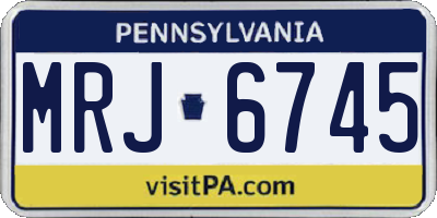 PA license plate MRJ6745