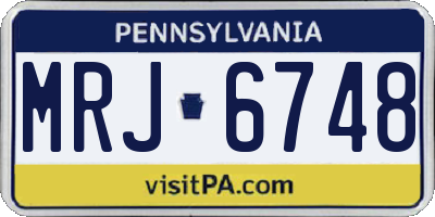 PA license plate MRJ6748