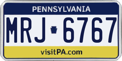 PA license plate MRJ6767