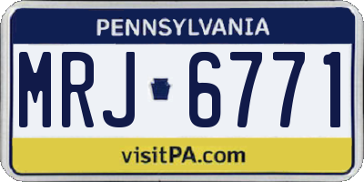 PA license plate MRJ6771