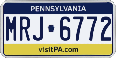 PA license plate MRJ6772