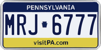PA license plate MRJ6777
