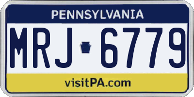 PA license plate MRJ6779