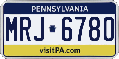 PA license plate MRJ6780