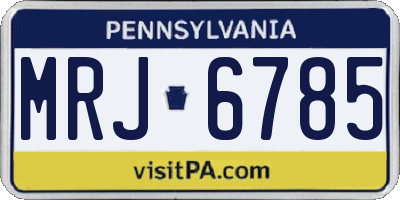 PA license plate MRJ6785