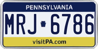PA license plate MRJ6786