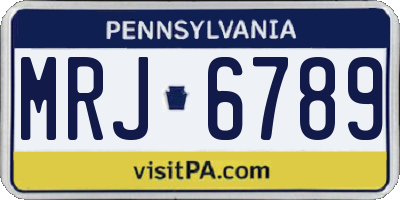 PA license plate MRJ6789