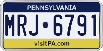 PA license plate MRJ6791