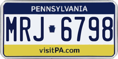PA license plate MRJ6798