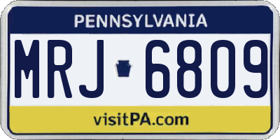 PA license plate MRJ6809