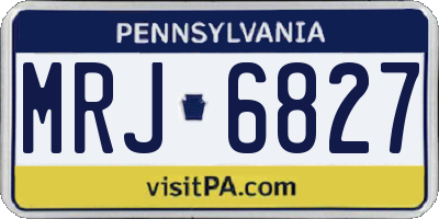 PA license plate MRJ6827