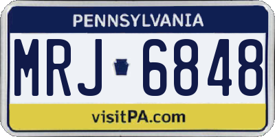 PA license plate MRJ6848