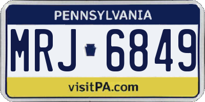 PA license plate MRJ6849