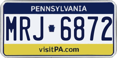 PA license plate MRJ6872
