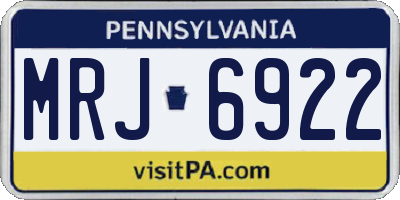PA license plate MRJ6922