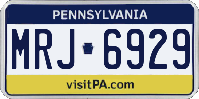PA license plate MRJ6929