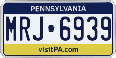 PA license plate MRJ6939