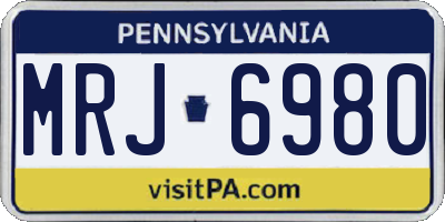 PA license plate MRJ6980