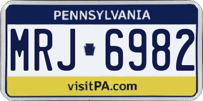 PA license plate MRJ6982