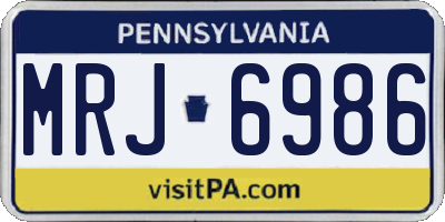 PA license plate MRJ6986