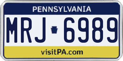 PA license plate MRJ6989