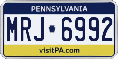PA license plate MRJ6992