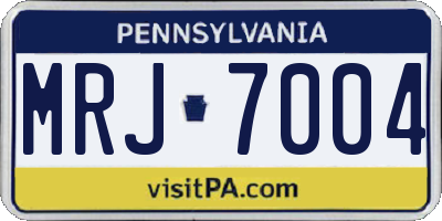 PA license plate MRJ7004