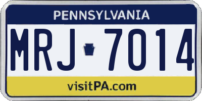 PA license plate MRJ7014