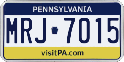 PA license plate MRJ7015