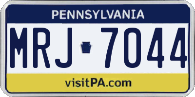 PA license plate MRJ7044