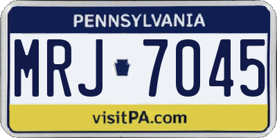 PA license plate MRJ7045