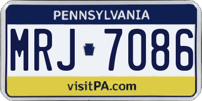 PA license plate MRJ7086