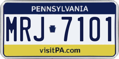 PA license plate MRJ7101
