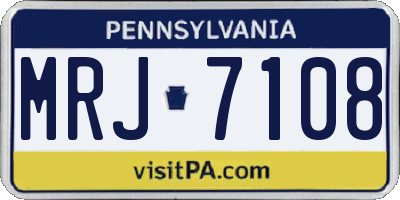 PA license plate MRJ7108
