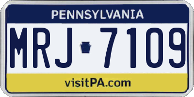 PA license plate MRJ7109