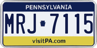 PA license plate MRJ7115